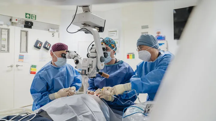 "Unlike before, Mamadou can now move around without jumping his steps or falling, even when the sun is out."